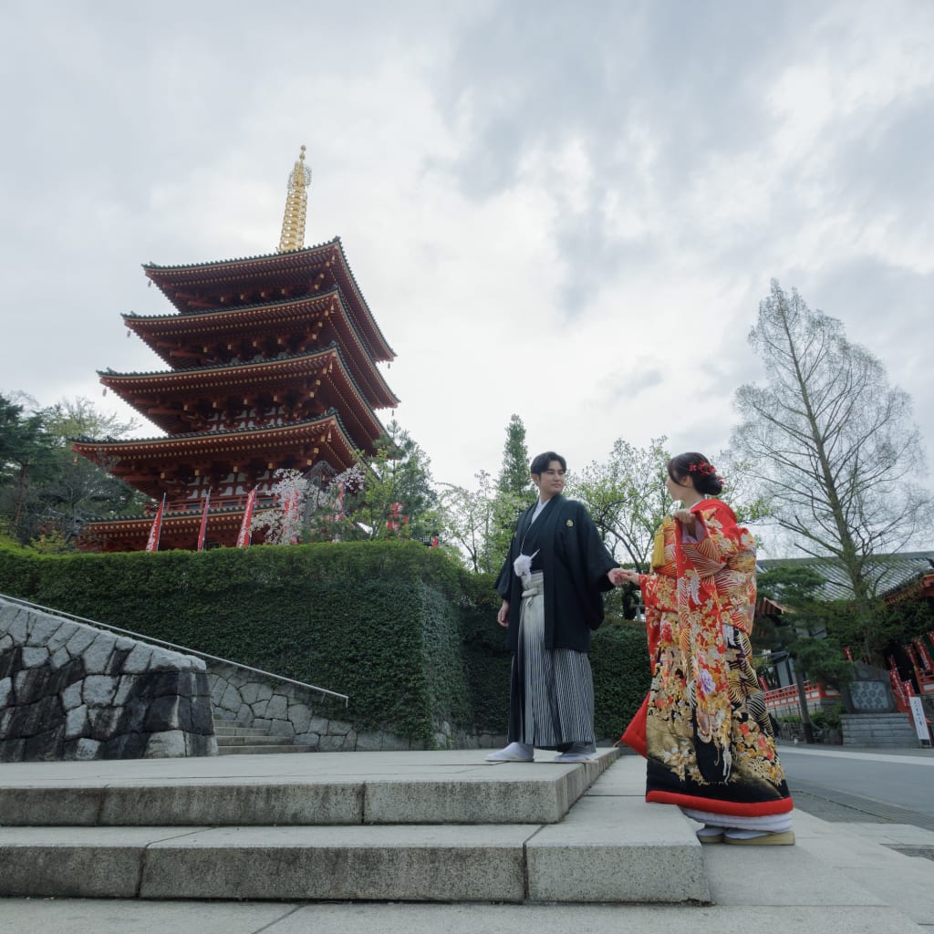 色打掛で高幡不動尊ロケ⛩️
