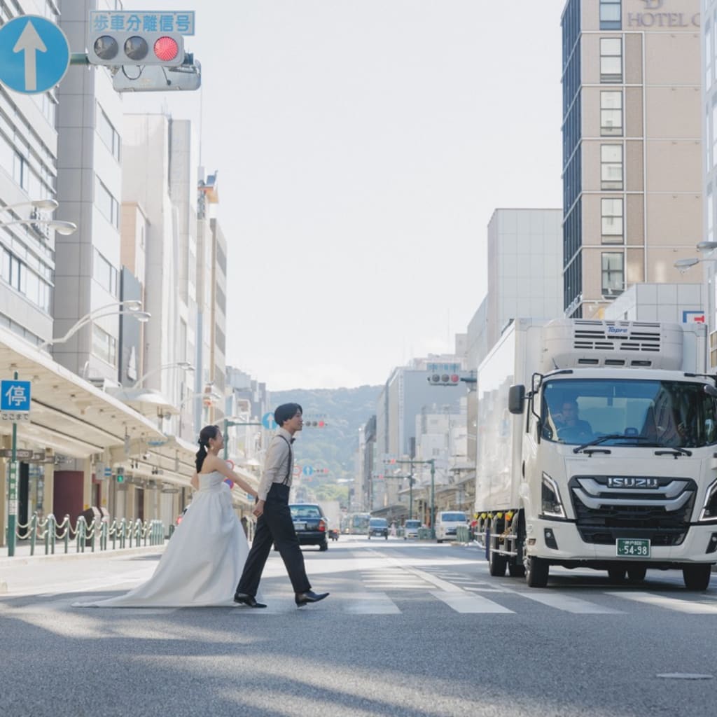 京都で街ぶらウェディング撮影