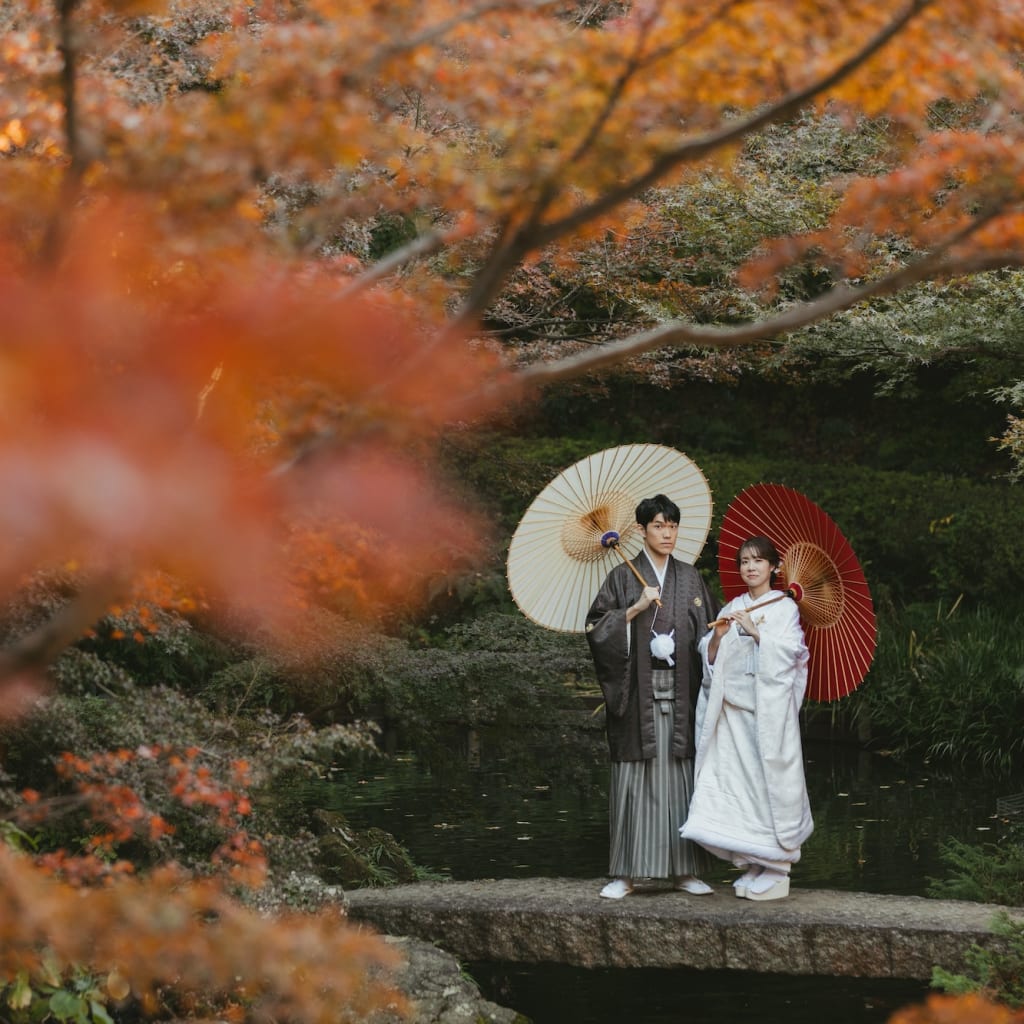 池田山公園で残す、色鮮やかな紅葉ウェディングフォト