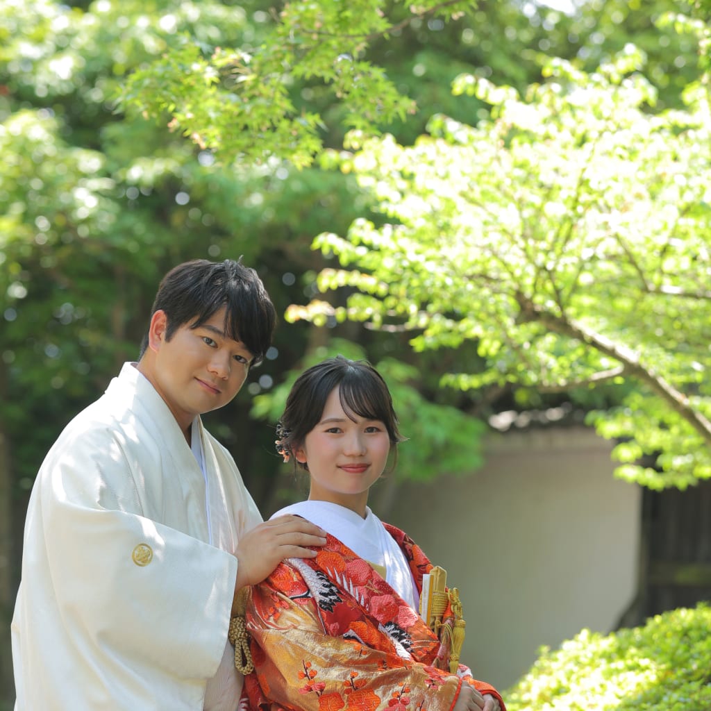 緑豊かな友泉亭公園での撮影♪