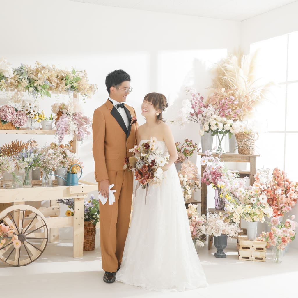 お花に囲まれて