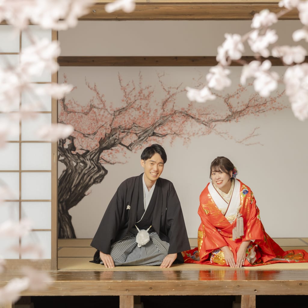 みなとみらい店の屋内庭園スタジオでいろいろな季節の背景で