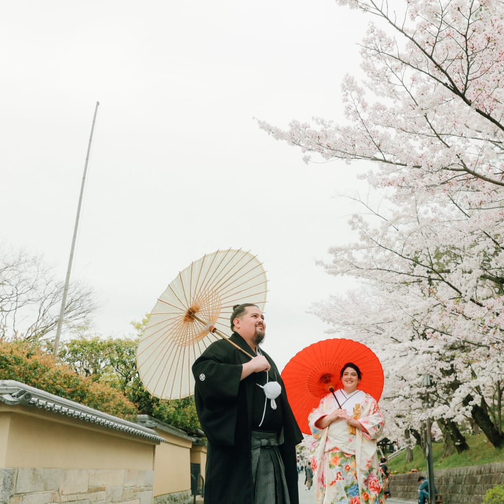 桜シーズンの八坂・円山公園で