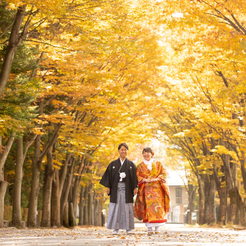 万酔園のいちょう並木　photo by 谷澤明美