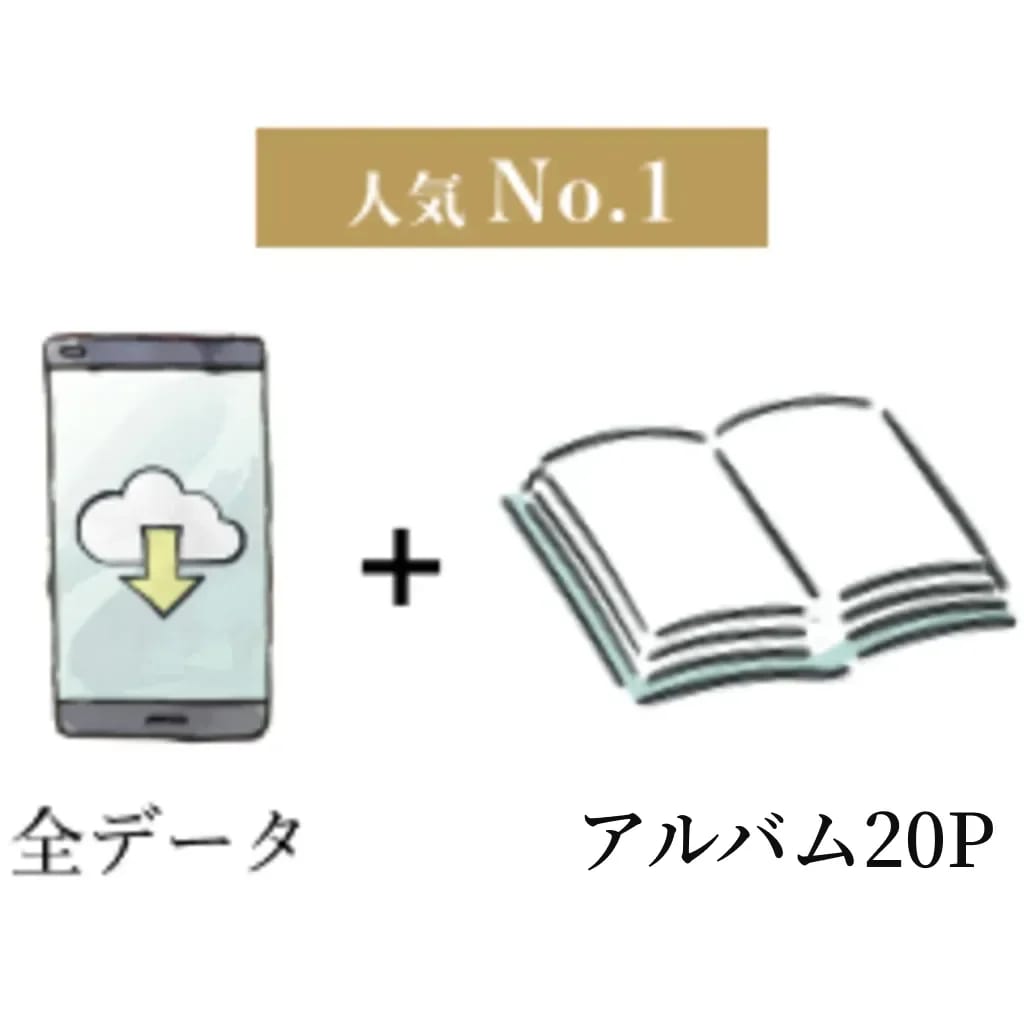 基本プラン＋写真全データ（250カット以上）＋アルバム20P（35カット）