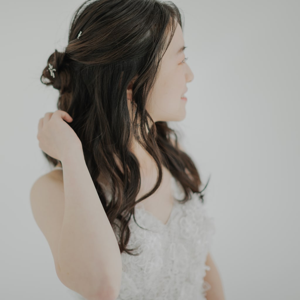 洋装ふんわりハーフアップヘアご紹介