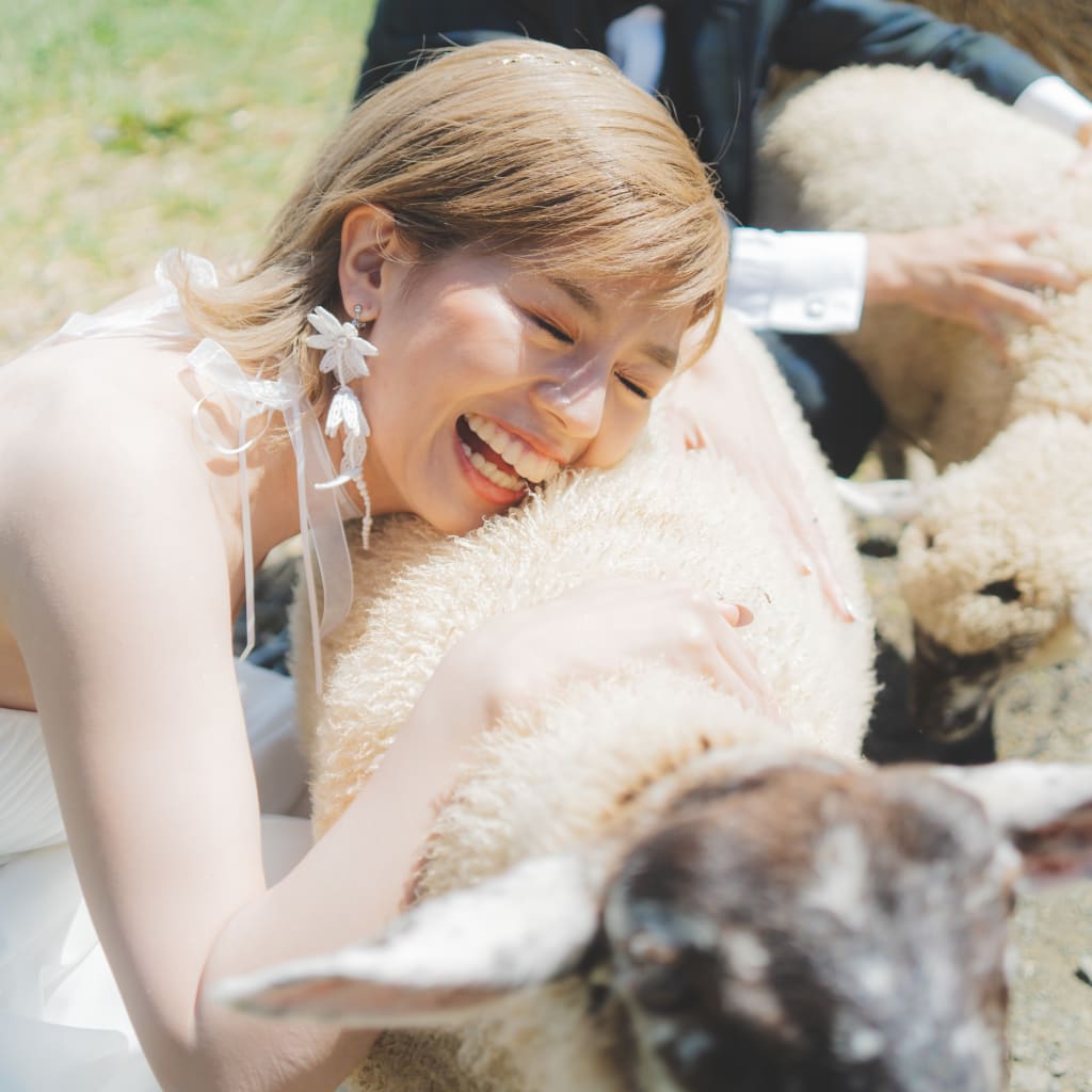 可愛い動物達とTHE北海道の景色をバックにフォト撮影✨