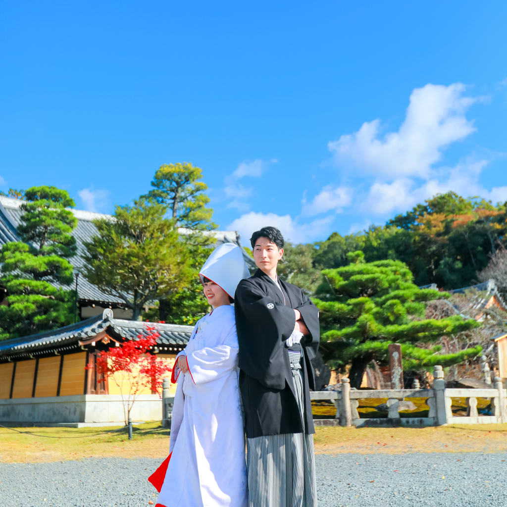 快晴の金戒光明寺で和装撮影