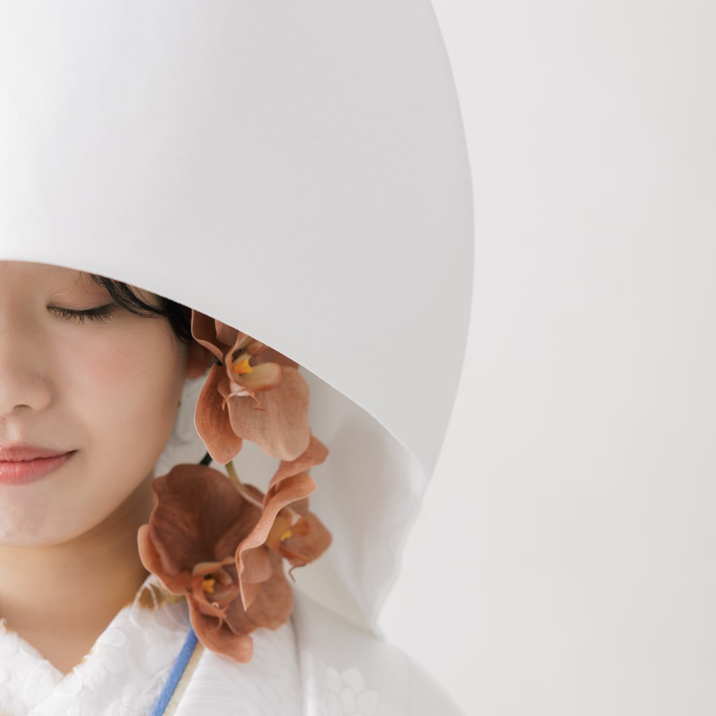 綿帽子×イヤーカフ