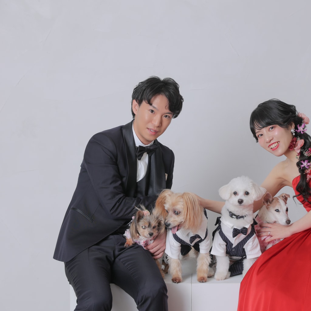 わんちゃんと一緒に撮影！