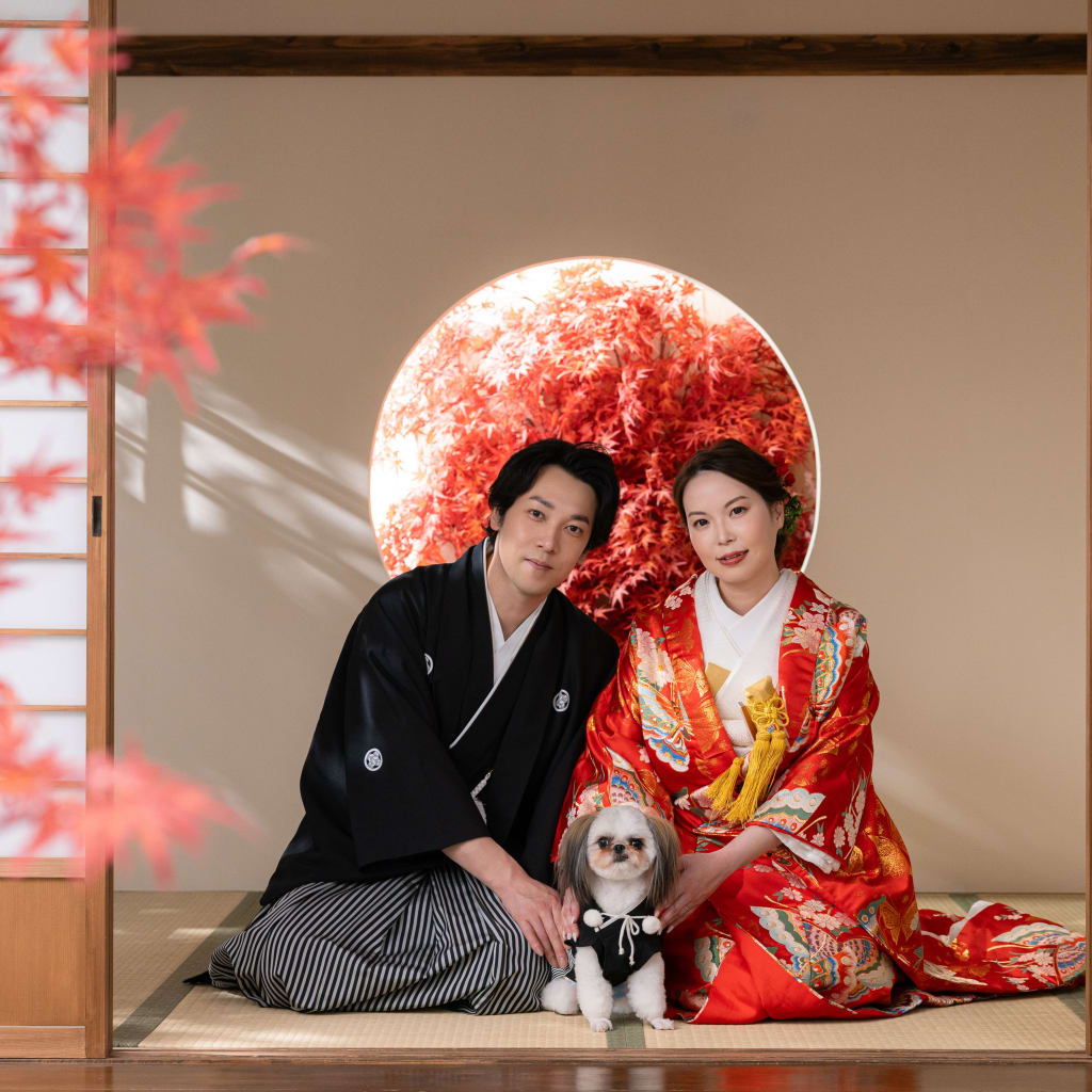ワンちゃんと一緒にウェディングフォト