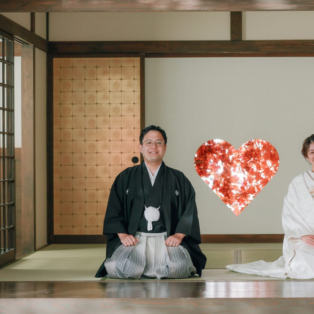 まるで本物の庭園で和装撮影