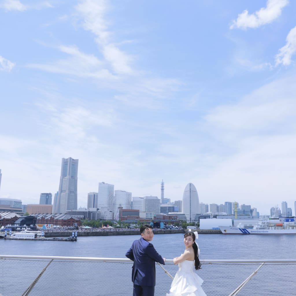 天気に恵まれた大さん橋