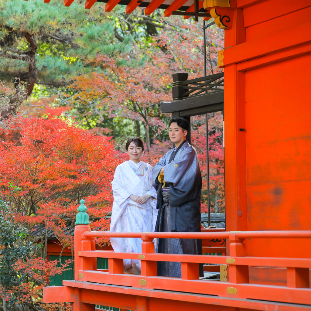 和装とお寺、歴史的な建物で前撮り撮影
