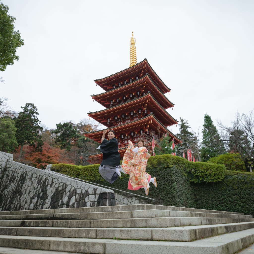 紅葉と高幡不動尊