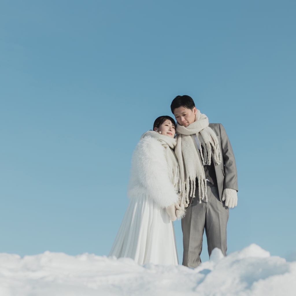 旅×結婚写真 雪景色で撮影！
