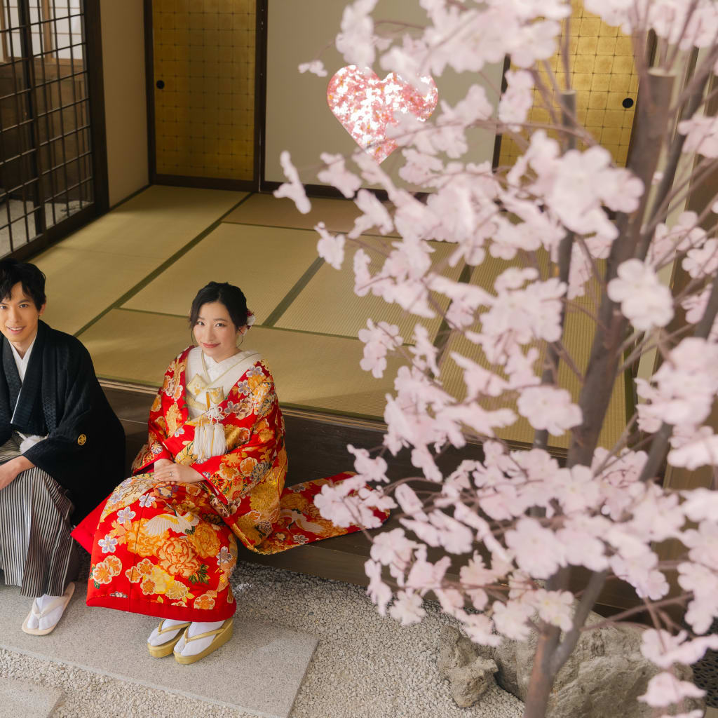屋内庭園スタジオで2着撮影！
