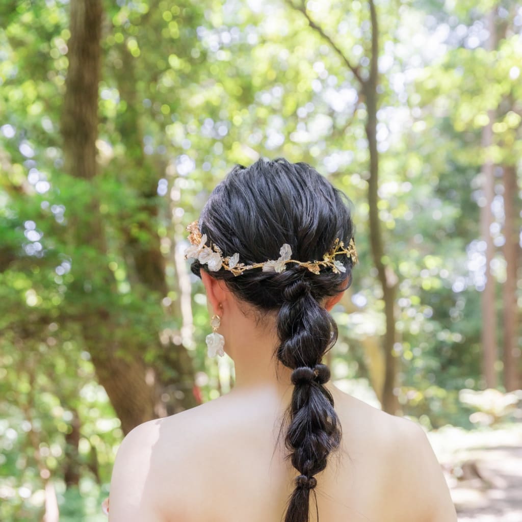 洋装花嫁様ヘア　あみおろしスタイル集