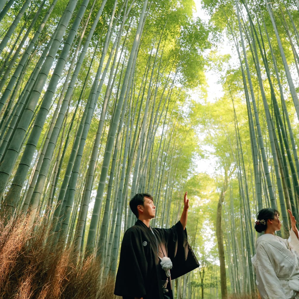 竹林と紅葉の嵐山ロケーション+洋装ハウススタジオ