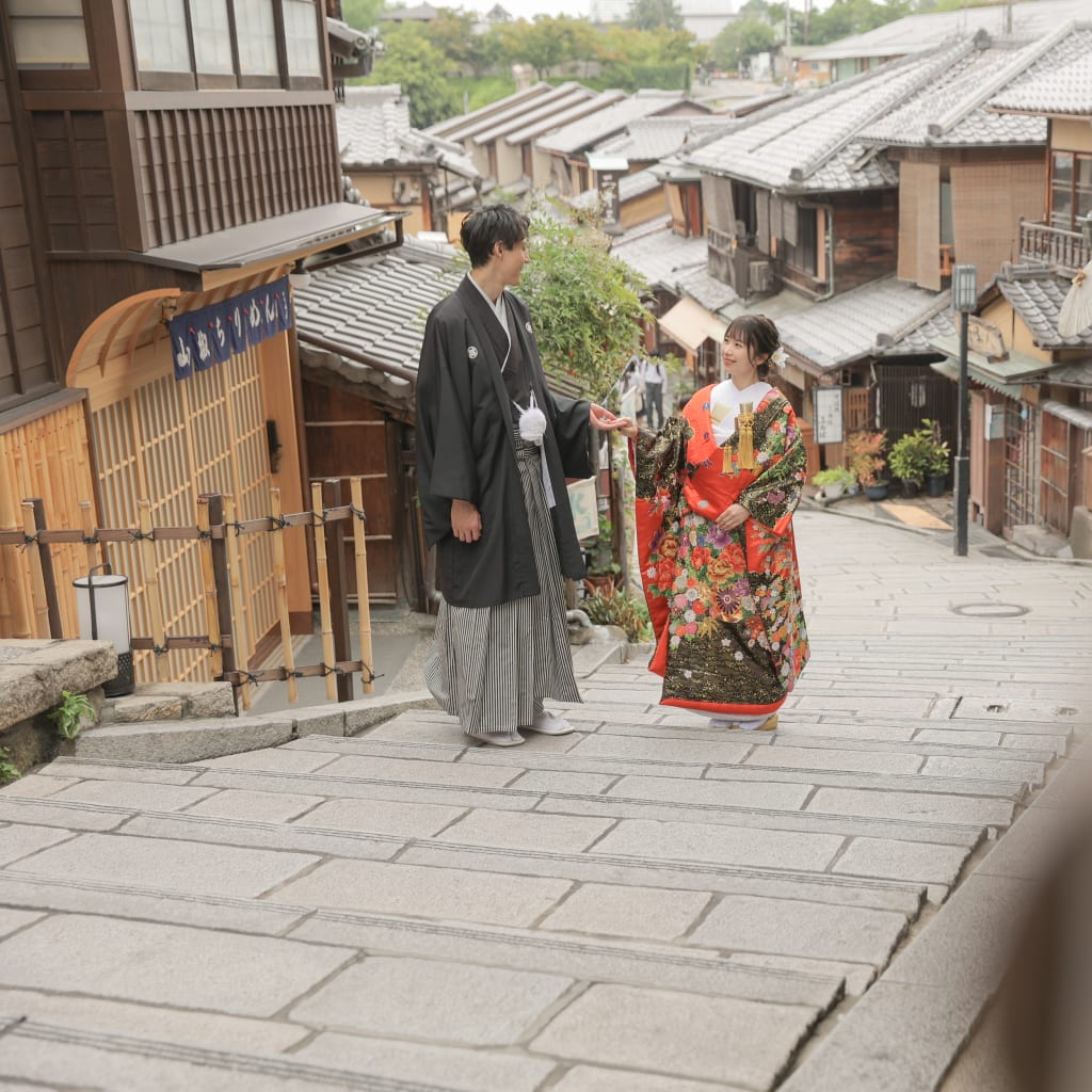 紫陽花咲く八坂で、前撮り撮影♪