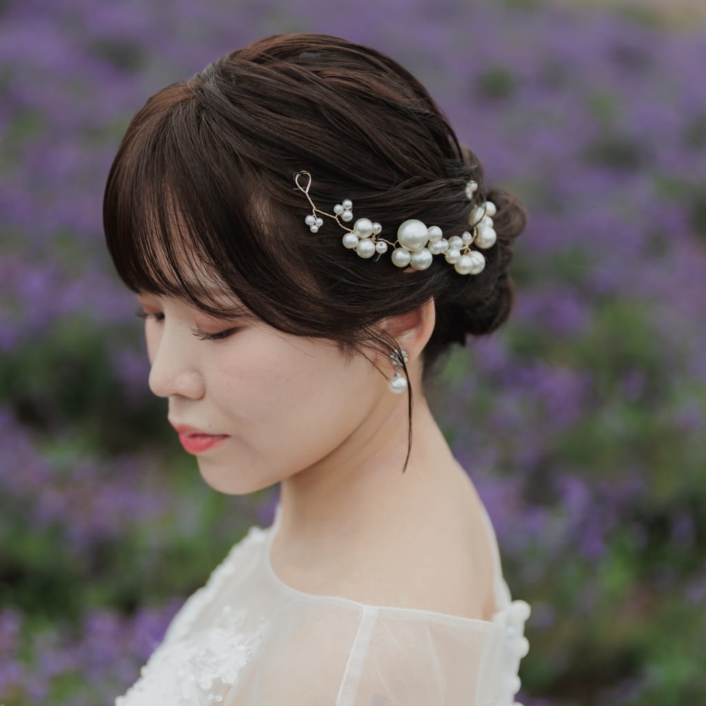 ウェディングドレスにぴったりなアップスタイル