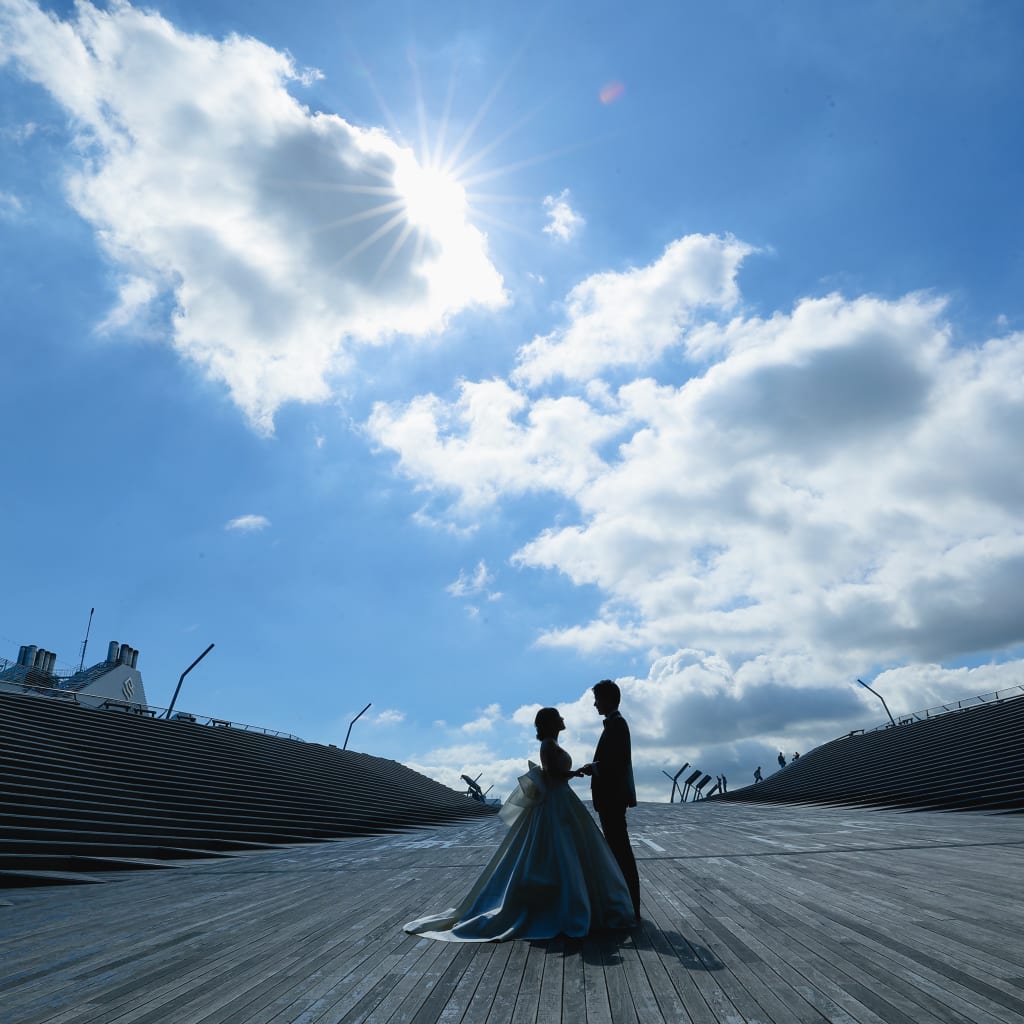 絵のように晴れた大桟橋　photo by谷澤明美