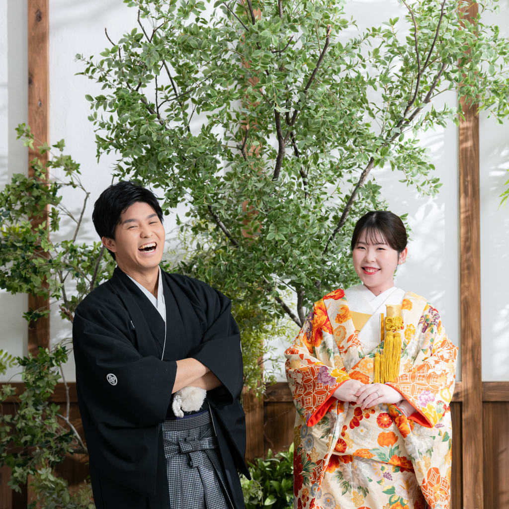 屋内庭園スタジオで2着撮影！