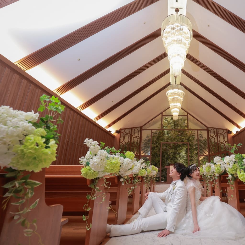 結婚式場でのまるで挙式のような撮影 | デコルテフォトグラフィー | 前撮り・フォトウェディング