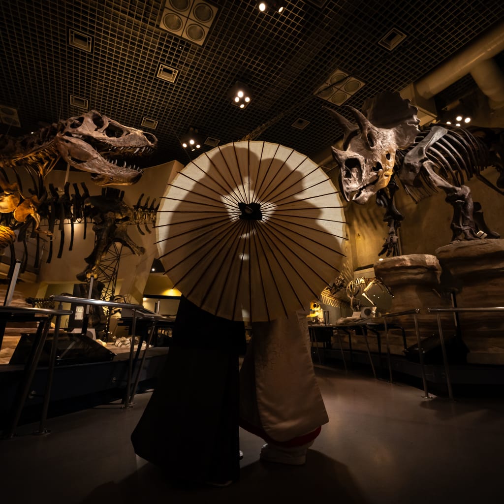 恐竜と撮れる！博物館撮影！ | デコルテフォトグラフィー | 前撮り・フォトウェディング