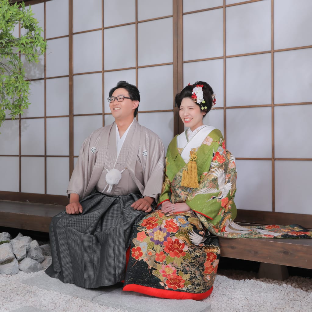 屋内庭園で2着&新日本髪のこだわり撮影！ | デコルテフォトグラフィー | 前撮り・フォトウェディング