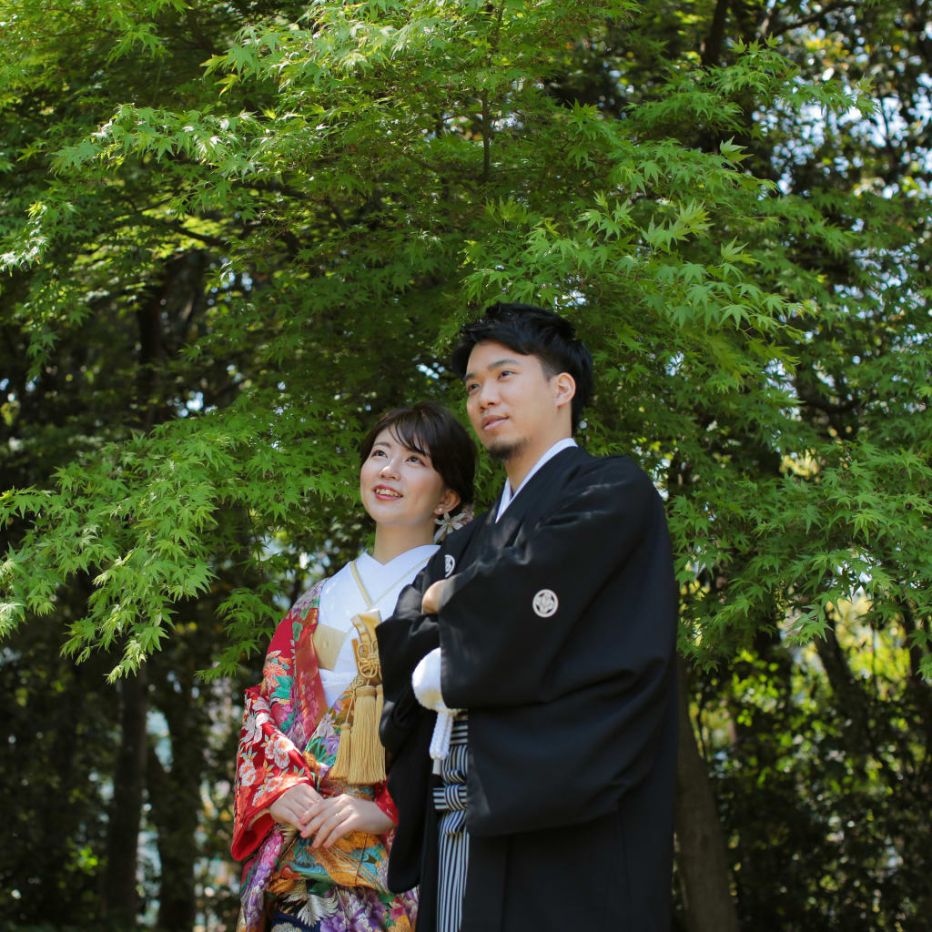 新緑の大濠日本庭園ロケーション | デコルテフォトグラフィー | 前撮り・フォトウェディング