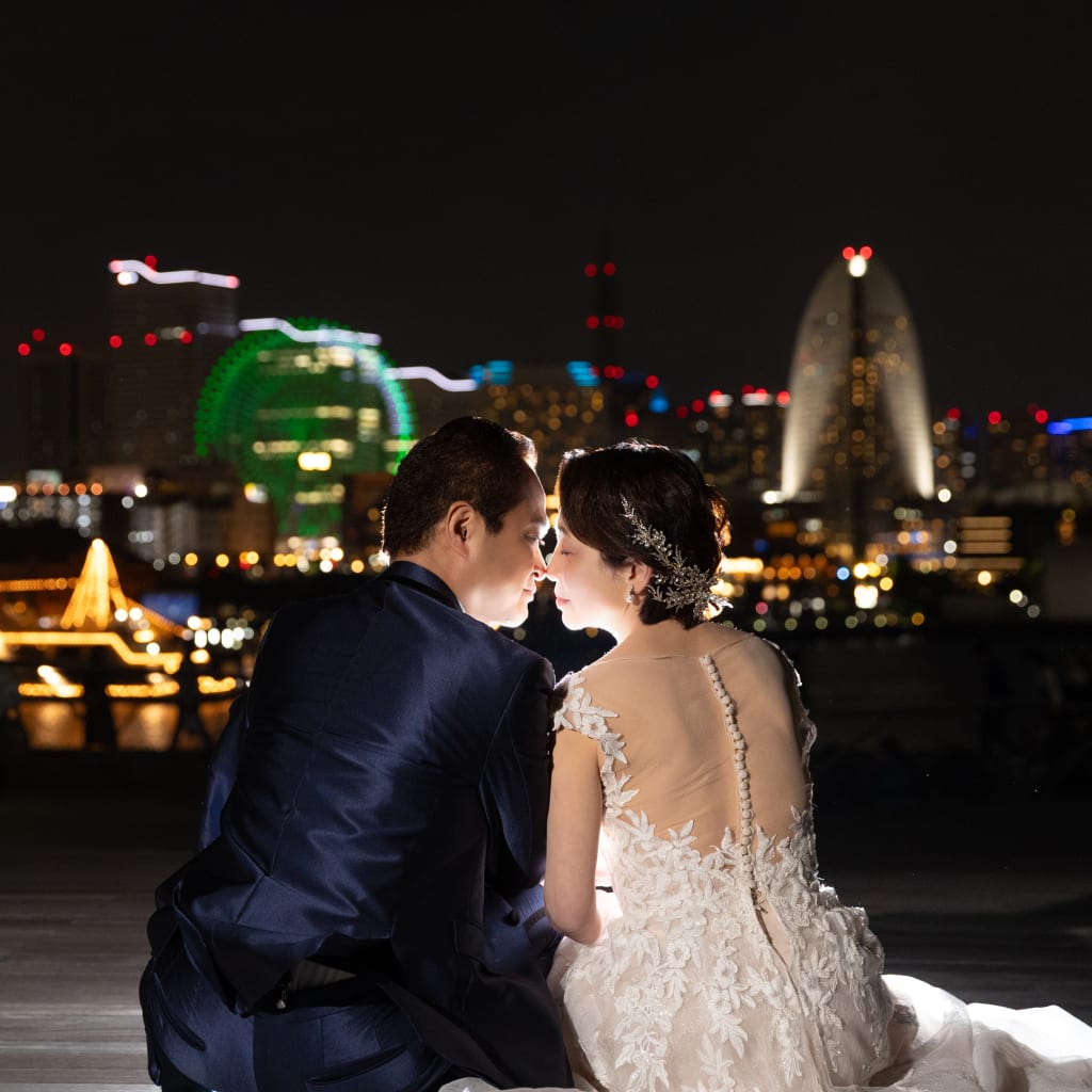大桟橋で夜景撮影！ | デコルテフォトグラフィー | 前撮り・フォトウェディング