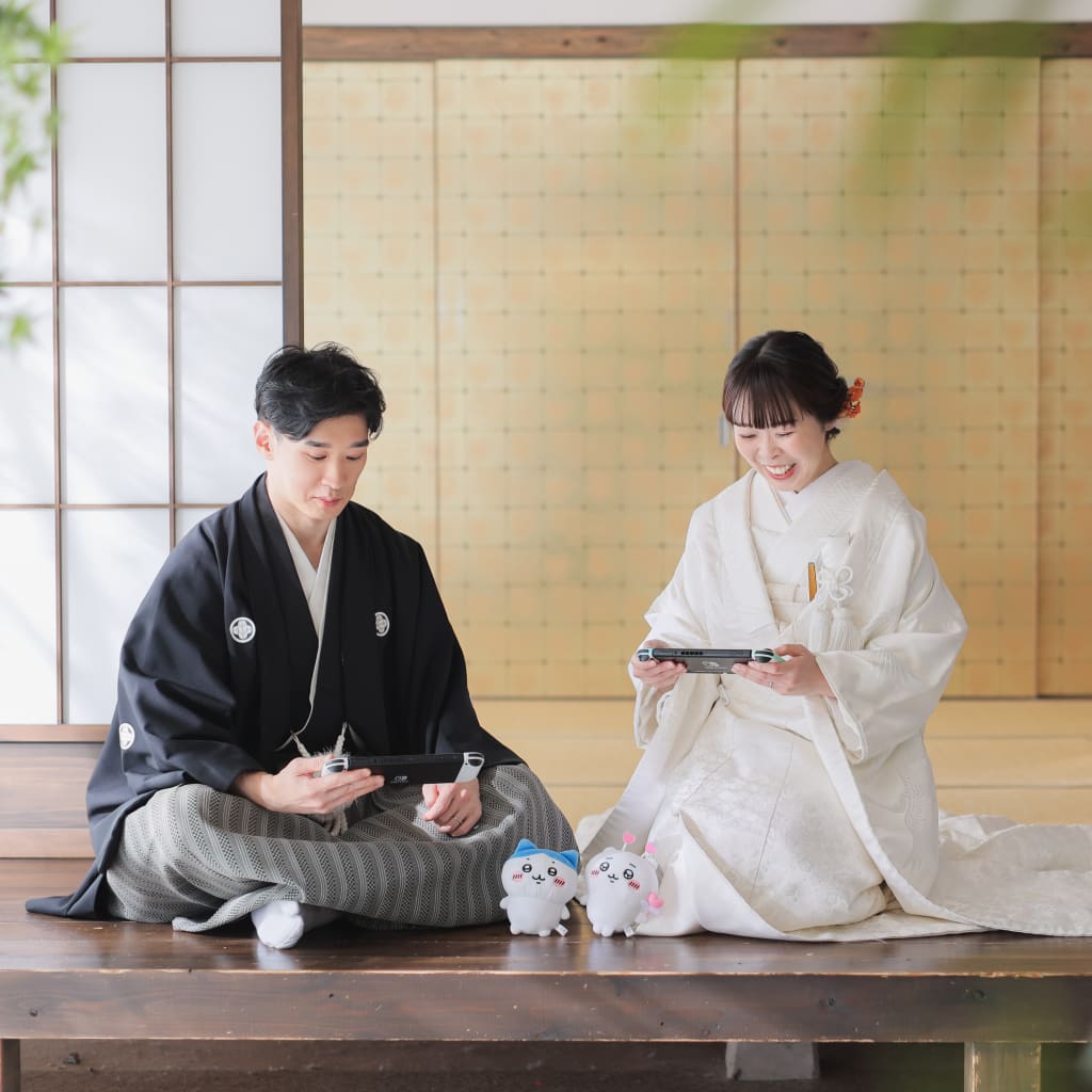 	屋内庭園スタジオで2着の撮影 | デコルテフォトグラフィー | 前撮り・フォトウェディング