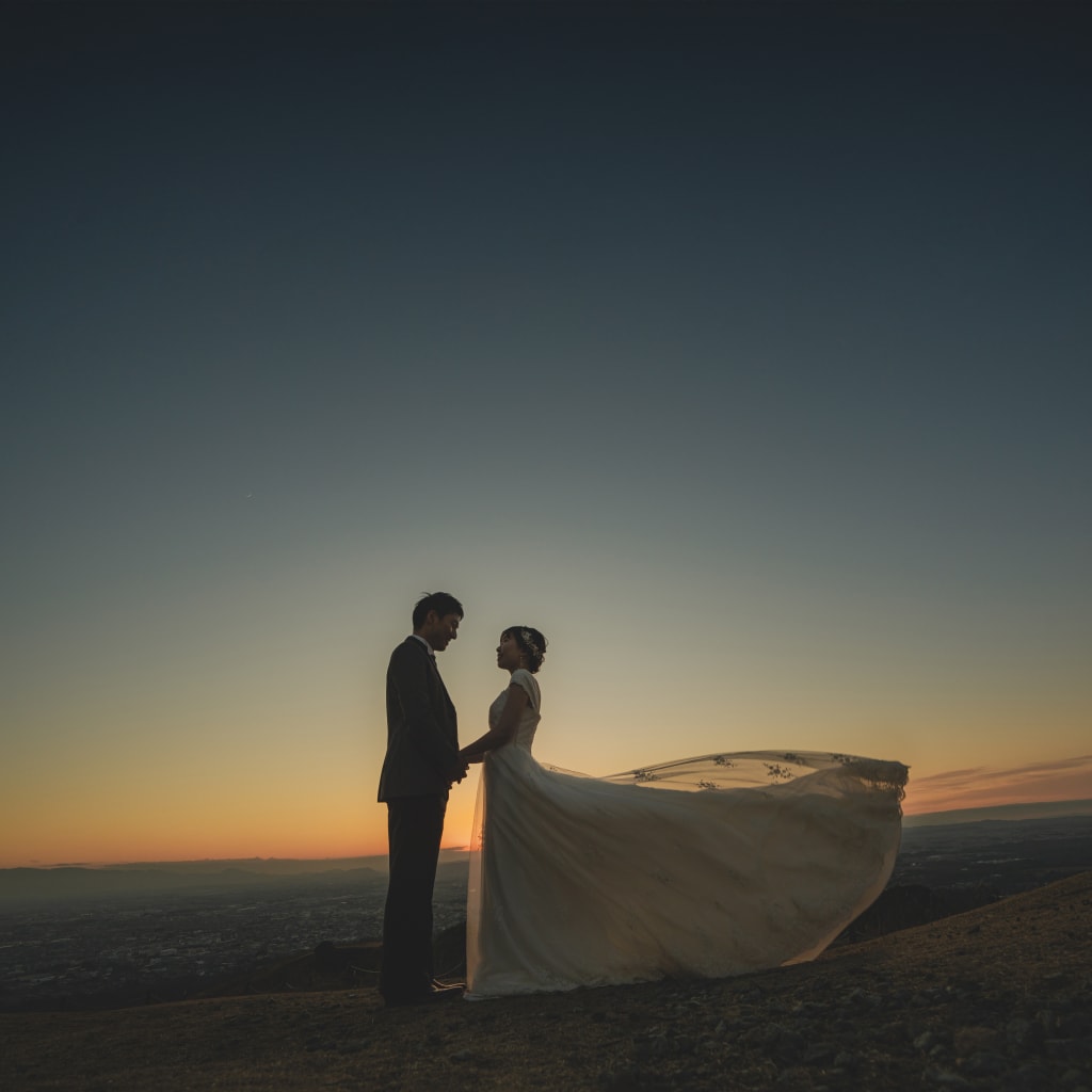 夕暮れの若草山 | デコルテフォトグラフィー | 前撮り・フォトウェディング