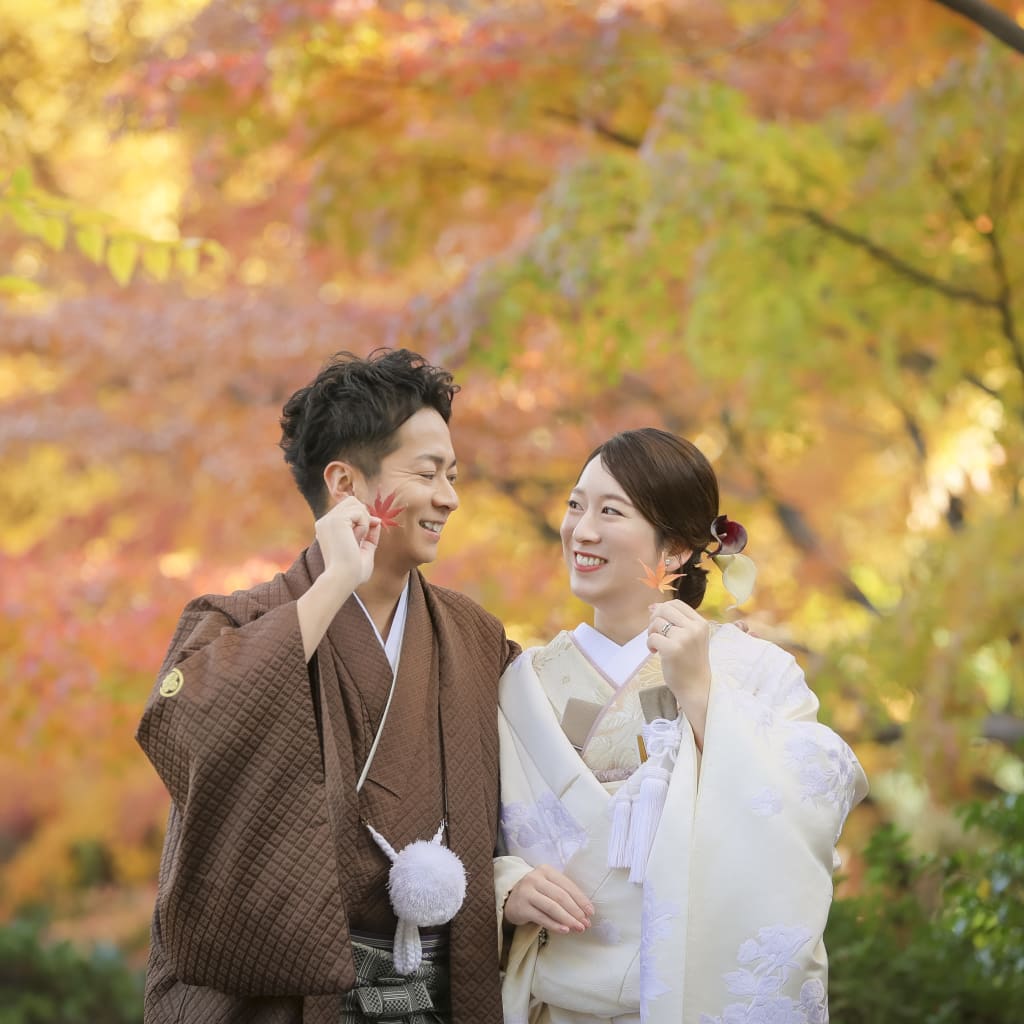 和装と紅葉で美しい撮影を！【旧安田庭園ロケーション】 | デコルテフォトグラフィー | 前撮り・フォトウェディング