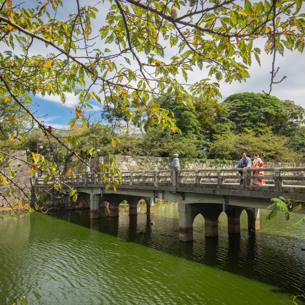 #和装 #彦根城 #和装前撮り #色打掛 #日本庭園