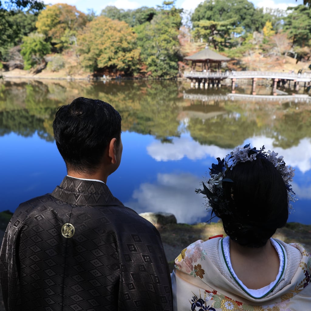 奈良公園和装ロケーション！浮御堂！！ | デコルテフォトグラフィー | 前撮り・フォトウェディング