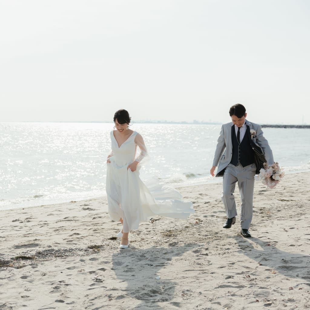 1日で！屋内庭園スタジオ+稲毛海浜公園撮影 | デコルテフォトグラフィー | 前撮り・フォトウェディング