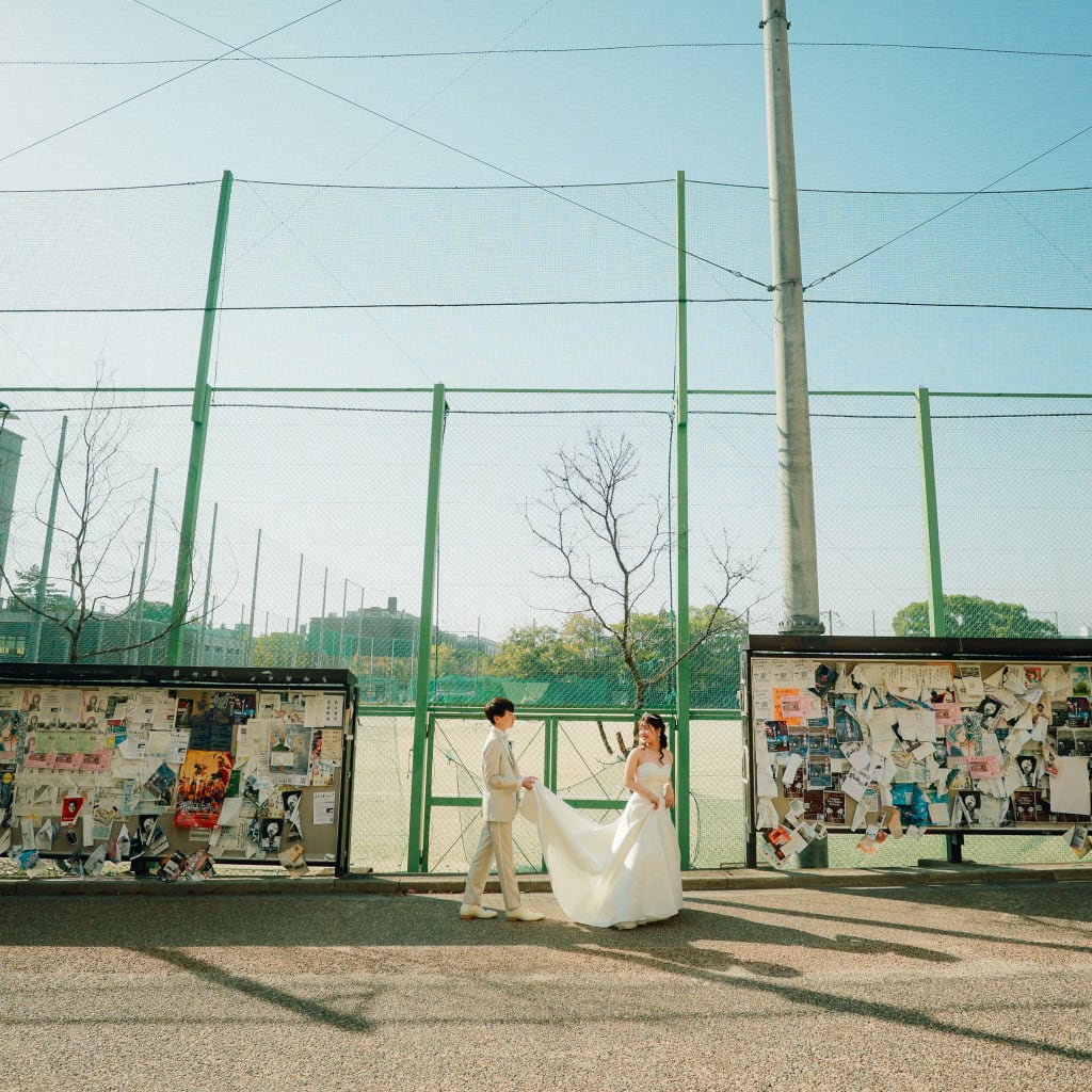 大学時代にタイムスリップしたウェディングフォト | デコルテフォトグラフィー | 前撮り・フォトウェディング