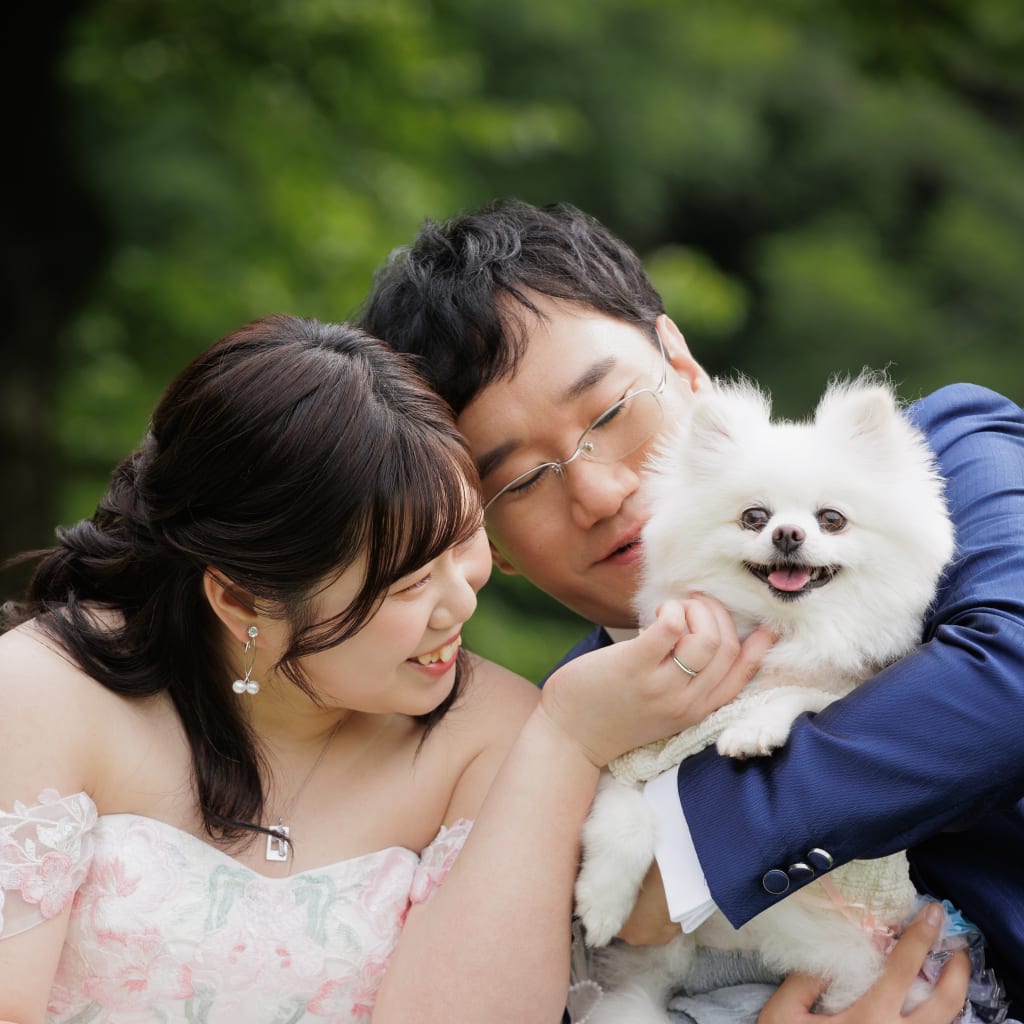 大好きなワンちゃんと一緒に🐶 | デコルテフォトグラフィー | 前撮り・フォトウェディング