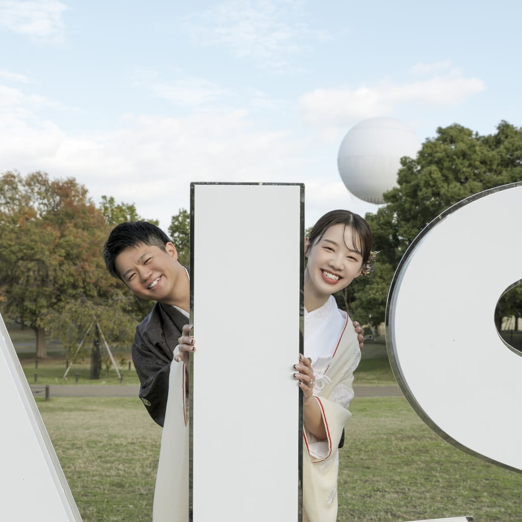 大仙公園でロケーション撮影 | デコルテフォトグラフィー | 前撮り・フォトウェディング