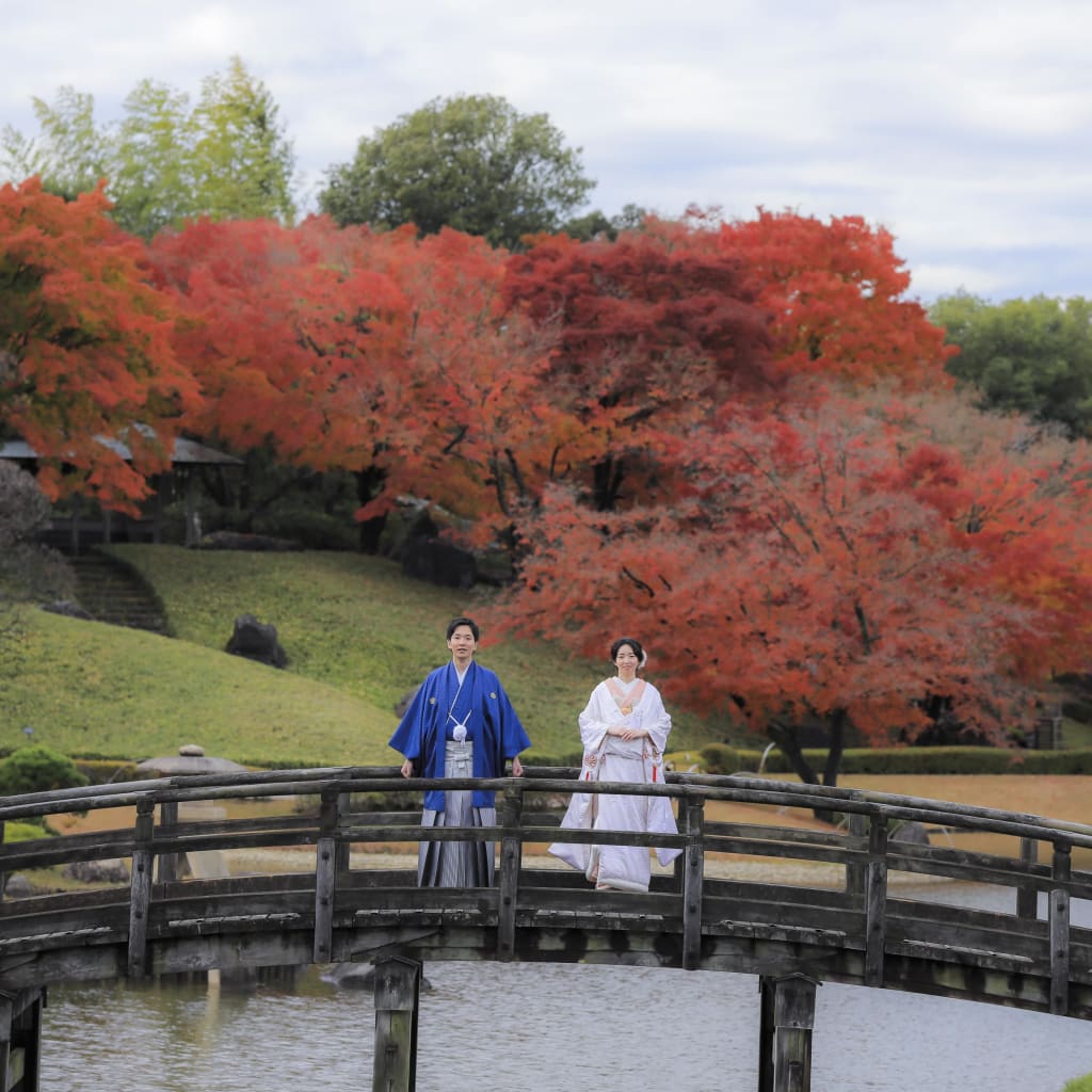 紅葉ロケーションin花田苑 | デコルテフォトグラフィー | 前撮り・フォトウェディング