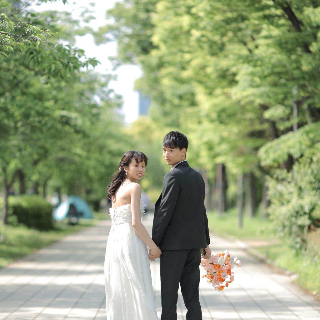 大阪城洋装ロケーション | デコルテフォトグラフィー | 前撮り・フォトウェディング