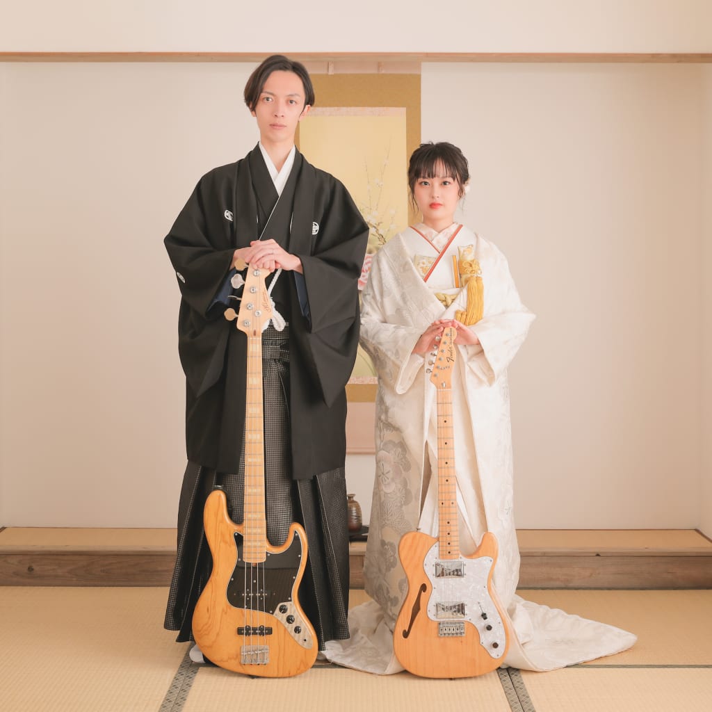 楽器 × 和装 | デコルテフォトグラフィー | 前撮り・フォトウェディング