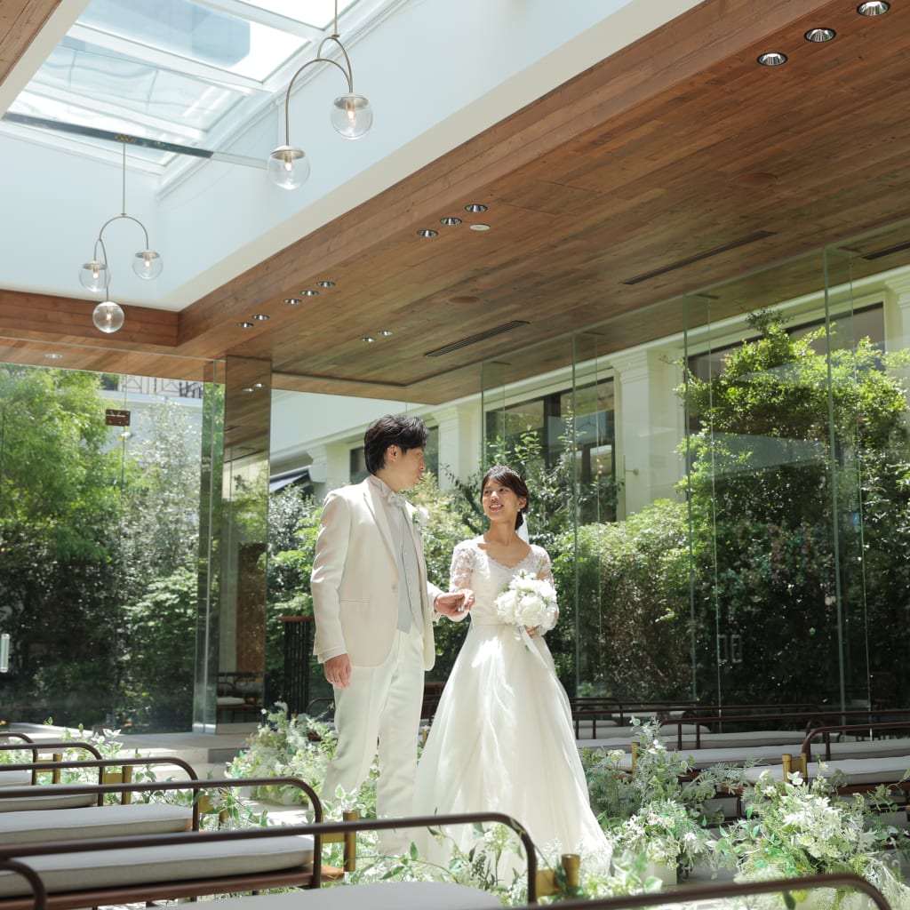 洋装ハウススタジオ＋アクアガーデンテラス撮影 | デコルテフォトグラフィー | 前撮り・フォトウェディング