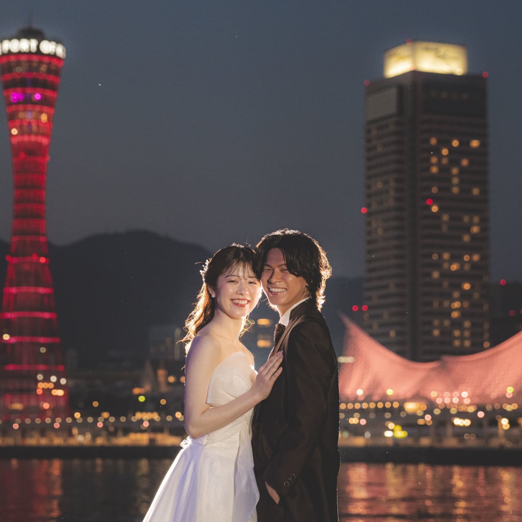 ハーバーランド　~夜ロケーション~ | デコルテフォトグラフィー | 前撮り・フォトウェディング