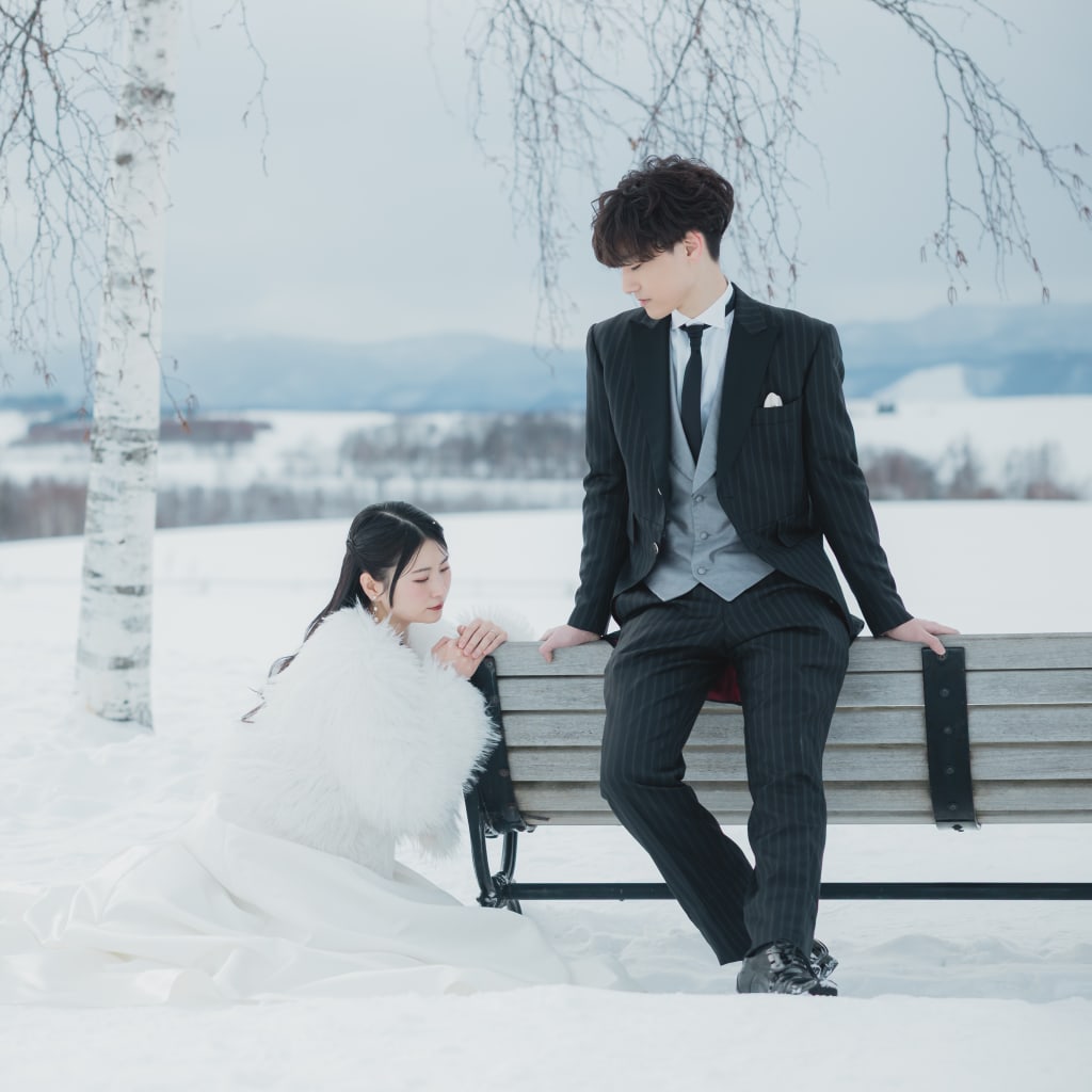 冬の北海道で撮影