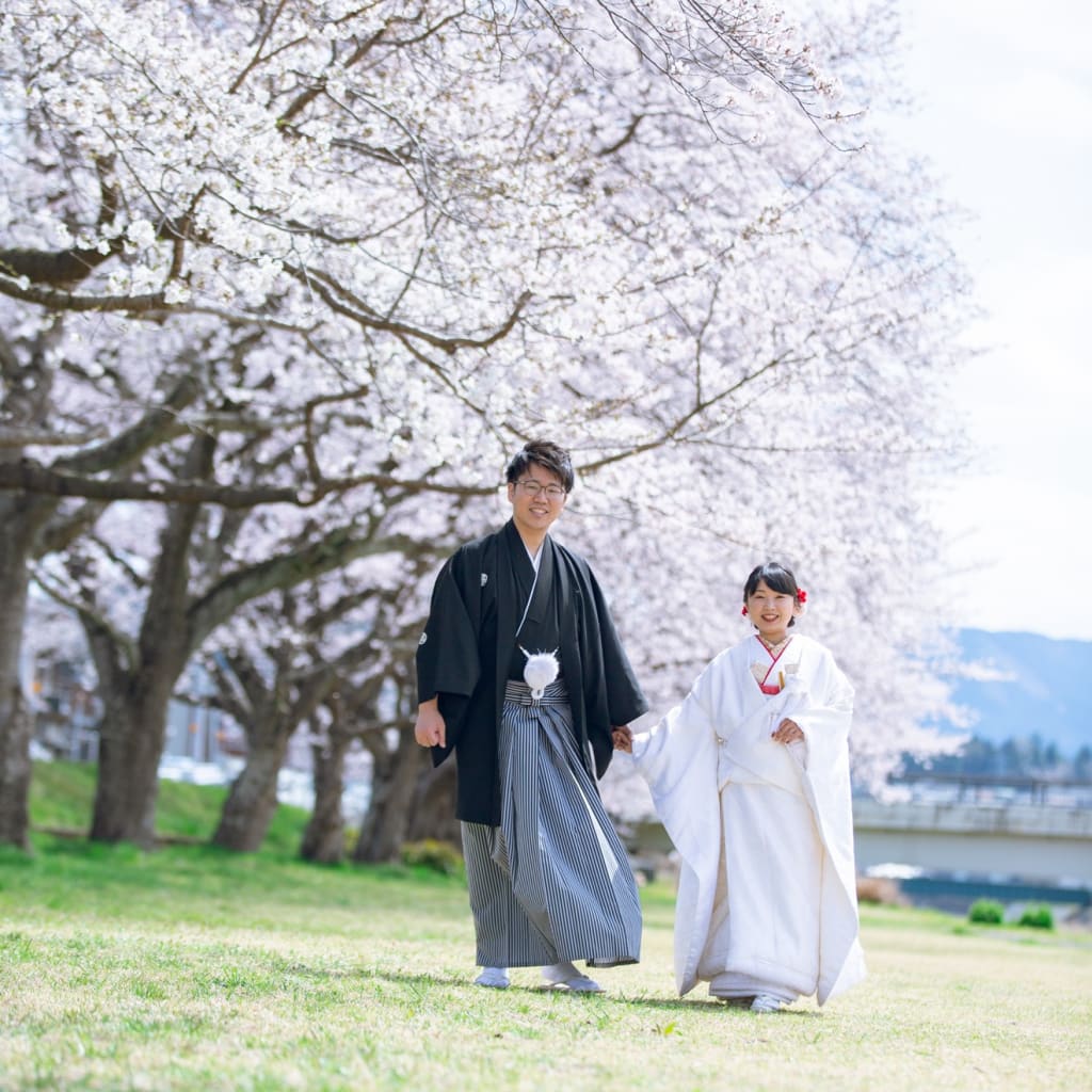 春の和装での桜の富士山周遊ロケーション撮影 | デコルテフォトグラフィー | 前撮り・フォトウェディング