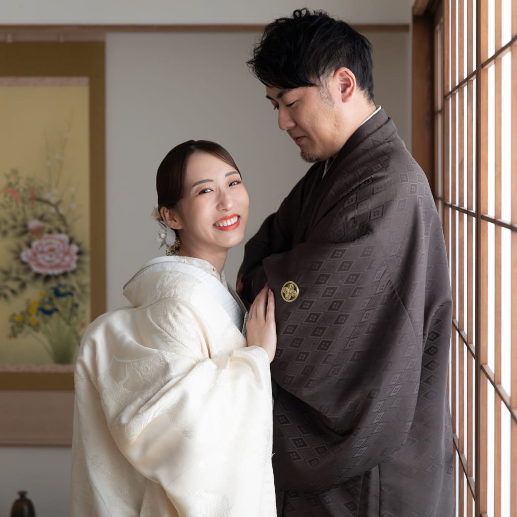 身長差が素敵なお二人の屋内庭園スタジオ撮影！