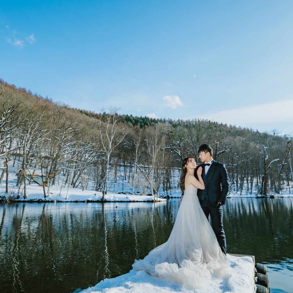 北海道で叶える、冬ロケーションフォト | デコルテフォトグラフィー | 前撮り・フォトウェディング